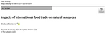 Impacts of international food trade on natural resources